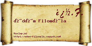Ádám Filoméla névjegykártya